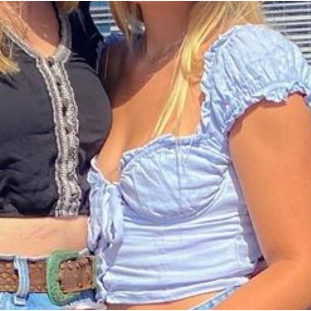 Princess Polly Blue Crop Top - Picture 4 of 5